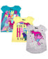 ფოტო #1 პროდუქტის Little Boys and Girls Blue, Yellow, Gray Trolls Cap Sleeve T-shirt Three-Pack