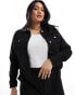 Vero Moda Curve cropped denim jacket in black