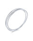 ფოტო #2 პროდუქტის Set Of 3 Solid 2MM Small Wrist Round Stackable Smooth Multi Bangle Bracelet For Women Sterling Silver