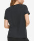 Фото #2 товара Women's Short-Sleeve Satin Logo T-Shirt