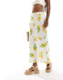 Фото #3 товара Wednesday's Girl lemon print bias cut midaxi skirt in multi