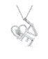 BFF Love Heart Puppy Pet Dog Yorkie Pedant Necklace For Women For Teen Gold Rhodium Plated Brass With Chain