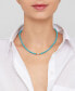 17.5" Faux Turquoise Beaded Necklace with Imitation Pearl