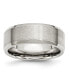 ფოტო #1 პროდუქტის Stainless Steel Polished Brushed Center 8mm Flat Edge Band Ring