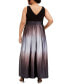 Plus Size Ombre A-Line Gown