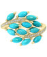 ფოტო #3 პროდუქტის EFFY® Turquoise Cluster & Diamond (1/10 ct. t.w.) Statement Ring in 14k Gold
