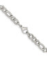 Stainless Steel Polished 5.3mm Figaro Chain Necklace