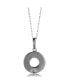 ფოტო #2 პროდუქტის Suzy Levian Sterling Silver Cubic Zirconia 3-Row Open Circle Pendant Necklace