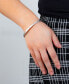 ფოტო #3 პროდუქტის Crystal Hidden Message Cuff Bangle Bracelet In Silver Plated