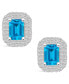 Фото #3 товара Topaz (2-5/8 ct. t.w.) and Diamond (3/4 ct. t.w.) Halo Stud Earrings in 14K White Gold