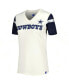 Women's Cream Dallas Cowboys Kick Start V-Neck T-shirt