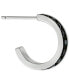 ფოტო #3 პროდუქტის Black Crystal Small Hoop Earrings in Sterling Silver, 0.59", Created for Macy's