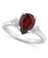 Фото #1 товара Кольцо Macy's Garnet & Diamond 14K White Gold