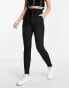 Vero Moda Tall paperbag tie waist tapered trousers in black