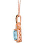 Фото #2 товара Le Vian blue Topaz (3-1/2 ct. t.w.) & Diamond (1/2 ct. t.w.) Adjustable 20" Pendant Necklace in 14k Rose Gold