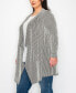 ფოტო #3 პროდუქტის Plus Size Textured Rib Flyaway Cardigan Sweater