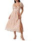 Фото #1 товара Women's Pompeo Printed Puff-Sleeve Midi Dress