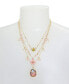 Фото #1 товара Betsey Johnson faux Stone Spring Charm Layered Necklace