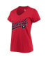 ფოტო #3 პროდუქტის Women's Red Washington Capitals Script Sweep Ultra Rival V-Neck T-shirt