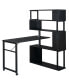 Фото #9 товара Home Office Computer Desk L-Shaped Corner Table, Rotating Computer Table with 5-Tier Bookshelf