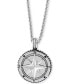 ფოტო #1 პროდუქტის EFFY® Men's Compass 22" Pendant Necklace in Sterling Silver
