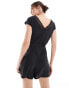 Vila slinky v back detail playsuit in black