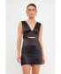 Фото #3 товара Women's Satin Cut-Out Mini Dress