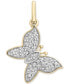 Фото #1 товара Wrapped diamond Butterfly Charm Pendant (1/20 ct. t.w.) in 10k Gold, Created for Macy's