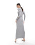 4th & Reckless bust detail maxi dress in grey grau, 42 - фото #4