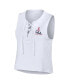 Фото #4 товара Women's White Los Angeles Angels Lace-Up Tank Top