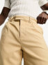 New Look relaxed pleat front trousers in camel