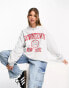 Фото #2 товара Miss Selfridge collegiate graphic print sweat in grey marl