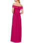 Фото #2 товара Adrianna Papell Off Shoulder Crepe Chiffon Gown Women's