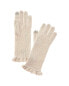 Фото #1 товара Hannah Rose Evie Ruffle Edge Ribbed Cashmere Gloves Women's Brown