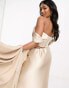 Kanya London Bridesmaid off shoulder structured corset top co-ord in champagne