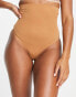 Фото #1 товара Bye Bra invisible high waist medium contour shaping thong in light brown