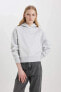 Фото #3 товара Boxy Fit Kapüşonlu Kalın Sweatshirt B8570ax24sp