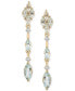 ფოტო #1 პროდუქტის Sky Blue Topaz (2-1/6 ct. tw.) & Diamond (1/20 ct. tw.) Drop Earrings in 14k Gold