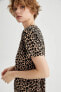 Фото #1 товара Футболка Defacto Leopard Print Oversize Fit