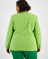 Фото #2 товара Plus Size Bi-Stretch Collarless One-Button Blazer, Created for Macy's