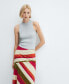 Women's Striped Asymmetric Skirt
