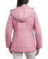 ფოტო #2 პროდუქტის Women's Petite Hooded Quilted Water-Resistant Coat