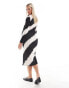 Mamalicious Maternity midi dress in graphic mono stripe