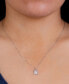 ფოტო #2 პროდუქტის Cubic Zirconia Turtle Pendant Necklace in Sterling Silver, 16" + 2" extender, Created for Macy's