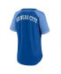 ფოტო #4 პროდუქტის Women's Royal Kansas City Royals Bunt Raglan V-Neck T-shirt