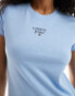 Фото #4 товара Tommy Jeans slim essential logo t-shirt in baby blue