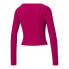 Фото #2 товара Puma Classic Square Neck Ribbed Long Sleeve Womens Pink Casual Tops 534167-14
