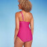 Фото #3 товара Women's One Shoulder Twist One Piece Swimsuit - Shade & Shore Purple XL