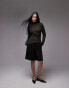 Фото #1 товара ARKET knitted long sleeve top with deep fold over off shoulder detail in dark khaki green