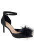 Фото #1 товара Women's Abiny Faux Feather Ankle Strap Pumps